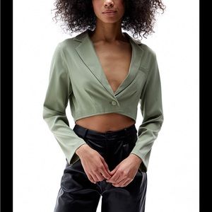 Peppermayo Sage Green Cropped Blazer